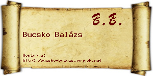 Bucsko Balázs névjegykártya