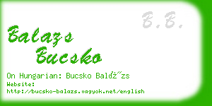 balazs bucsko business card